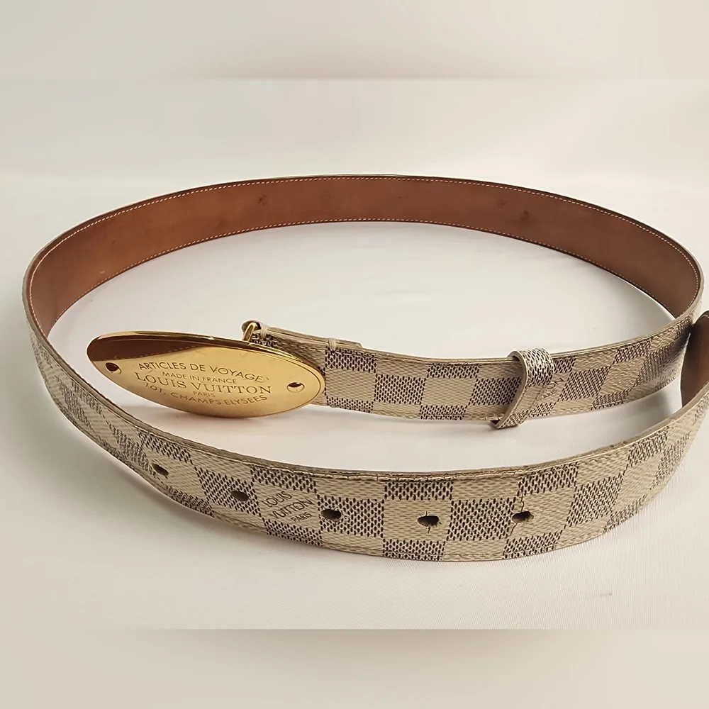 Louis Vuitton Damier Azur Canvas Voyage Belt 100/40